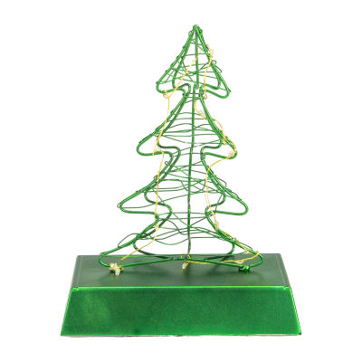 Northlight 8in Led Lighted Green Wired Tree Christmas Stocking Holder