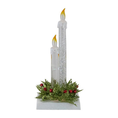 Northlight 9in Battery Operated Led Lighted Candle 2-pc. Christmas Stocking Holder