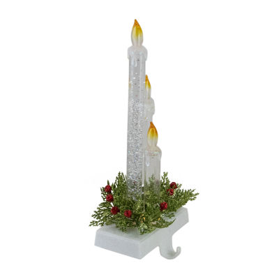 Northlight 9in Battery Operated Led Lighted Candle 2-pc. Christmas Stocking Holder