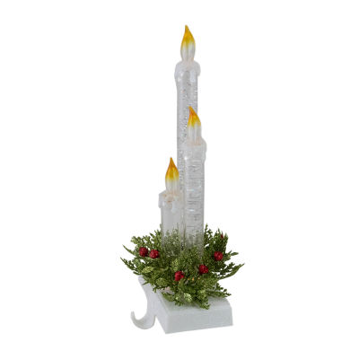 Northlight 9in Battery Operated Led Lighted Candle 2-pc. Christmas Stocking Holders