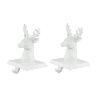 Northlight White Reindeer Head 6in 2-pc. Christmas Stocking Holder