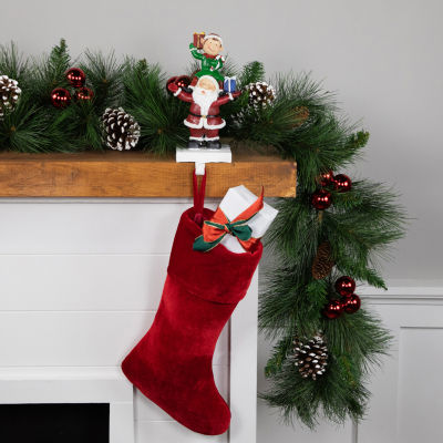 Northlight 8.75in Santa And Elf Christmas Stocking Holder