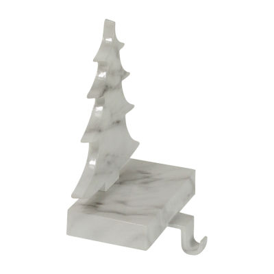 Northlight 8in White And Black Marbled Tree Christmas Stocking Holder