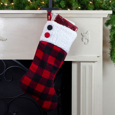 Northlight 23in Black And Red Rustic Buffalo Plaid Christmas Stocking