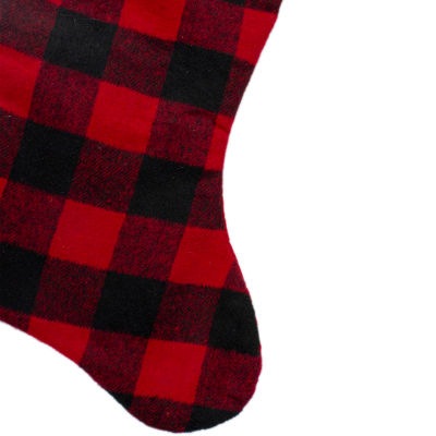 Northlight 23in Black And Red Rustic Buffalo Plaid Christmas Stocking