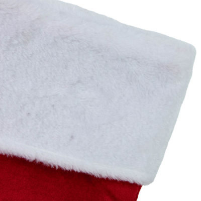 Northlight 20in Red And White Inmerryin Velour Christmas Stocking