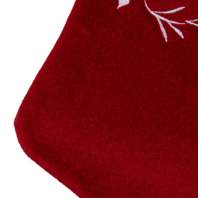 Northlight 20in Red And White Inmerryin Velour Christmas Stocking