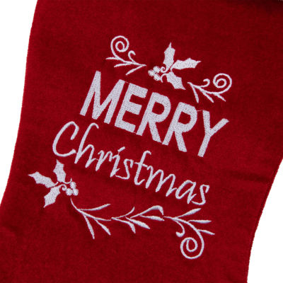 Northlight 20in Red And White Inmerryin Velour Christmas Stocking