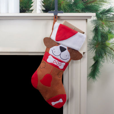 Northlight 17in Red And Brown Indogin Embroidered  With Cuff Christmas Stocking