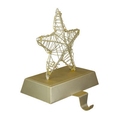 Northlight 7in Led Lighted Gold Wired Star Christmas Stocking Holder