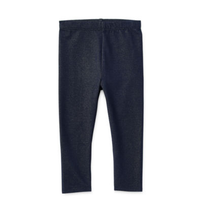 Okie Dokie Knit Denim Baby Girls Knit Full Length Leggings, Color