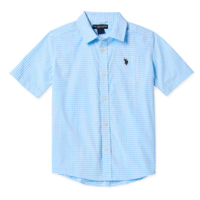 U.S. Polo Assn. Little & Big Boys Embroidered Short Sleeve Button-Down Shirt