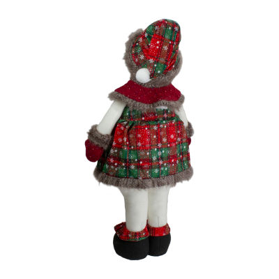 Northlight 24in Red And Green Jolly Plush Girl Snowman Christmas Christmas Figurine