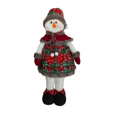 Northlight 24in Red And Green Jolly Plush Girl Snowman Christmas Christmas Gnome