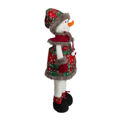 Northlight 24in Red And Green Jolly Plush Girl Snowman Christmas Christmas Figurine