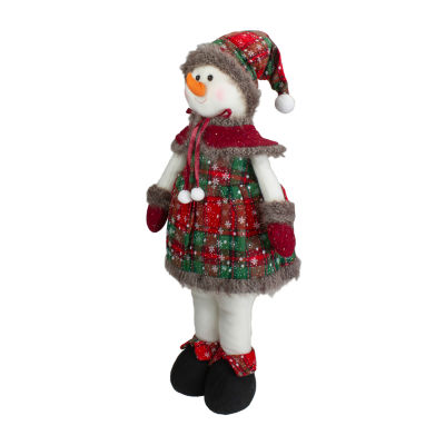 Northlight 24in Red And Green Jolly Plush Girl Snowman Christmas Christmas Figurine