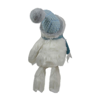 Northlight 22-Inch Plush White And Blue Sitting Tabletop Yeti Christmas Christmas Figurine