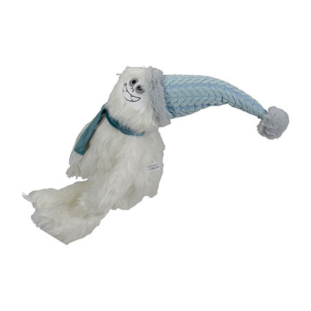 Northlight 22-Inch Plush White And Blue Sitting Tabletop Yeti Christmas Christmas Figurine, One Size, White