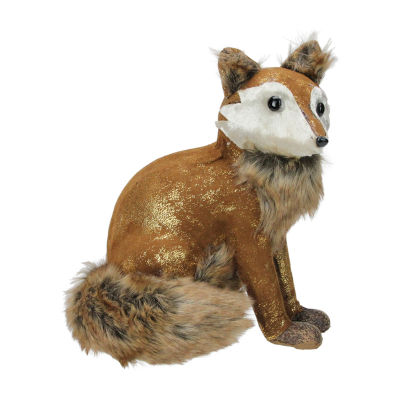 Northlight 10.25in Plush Brown Sitting Fox Animal Decoration Christmas Gnome