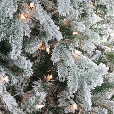 Northlight Full Frosted Butte Artificial Clear Lights 6 1/2 Foot Pre-Lit Fir Christmas Tree