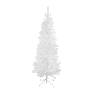 Northlight White Winston Slim Artificial Unlit 6 1/2 Foot Pine Christmas Tree