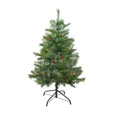 Northlight Mixed Cashmere Artificial Multi Lights 4 Foot Pre-Lit Pine Christmas Tree, One Size, Green