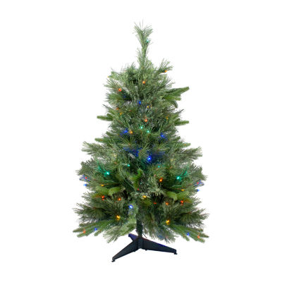 Northlight Ashcroft Cashmere Full Artificial Multi Led Lights 3 Foot Pre-Lit Pine Christmas Tree