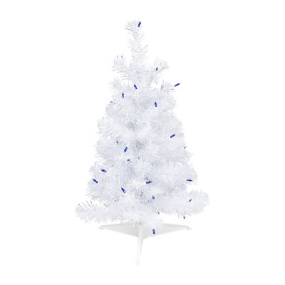 Northlight White Iridescent Artificial Blue Lights 2 Foot Pre-Lit Pine Christmas Tree