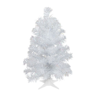 Northlight White Glimmer Iridescent Spruce Artificial Unlit 1 1/2 Feet Christmas Tree