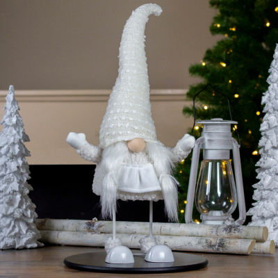 Northlight 24.5in White And Beige Sparkling Serena Christmas Gnome