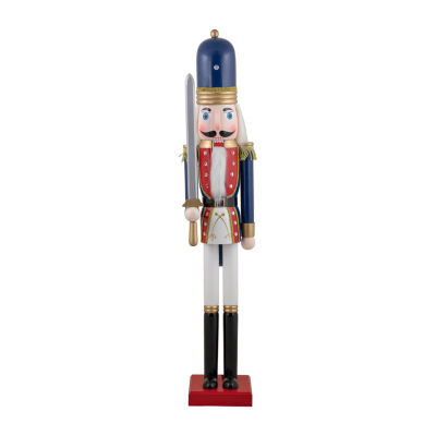 Northlight 48.25in Blue And White  Soldier With Sword Christmas Nutcracker
