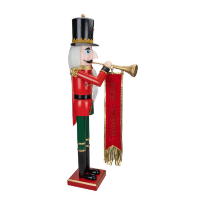 Northlight 36in Red And Green  Soldier With Horn Christmas Nutcracker