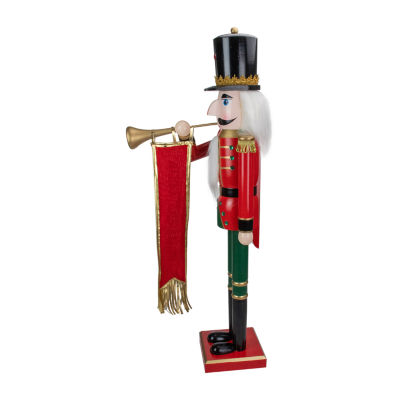 Northlight 36in Red And Green  Soldier With Horn Christmas Nutcracker