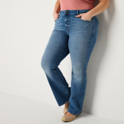 a.n.a Womens High Rise Flare Leg Jean