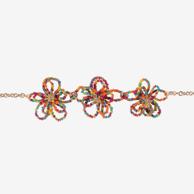 Mixit 18 Inch Link Flower Beaded Necklace
