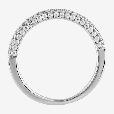 Love Lives Forever (G / I1) Womens 3/8 CT. T.W. Lab Grown White Diamond 10K White Gold Wedding Band