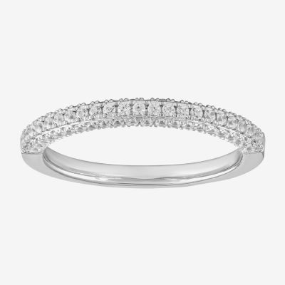 Love Lives Forever (G / I1) Womens 3/8 CT. T.W. Lab Grown White Diamond 10K White Gold Wedding Band