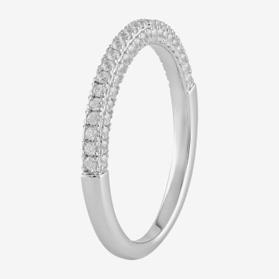 Love Lives Forever (G / I1) Womens 3/8 CT. T.W. Lab Grown White Diamond 10K White Gold Wedding Band