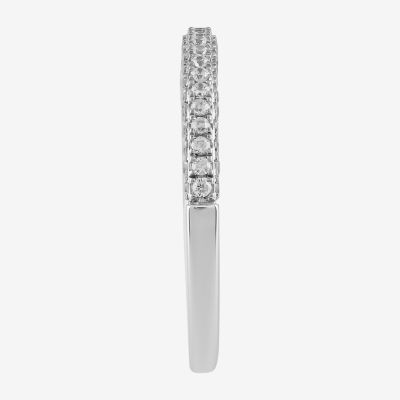 Love Lives Forever (G / I1) Womens 3/8 CT. T.W. Lab Grown White Diamond 10K White Gold Wedding Band