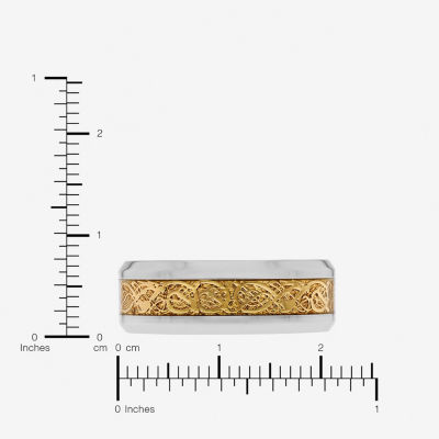  Mens Two-Tone Celtic Dragon Wedding Band