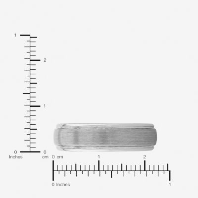  Mens 6mm Tungsten Comfort-Fit Ring