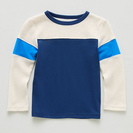 Okie Dokie Toddler & Little Boys Crew Neck Long Sleeve Thermal Top, 6, Blue