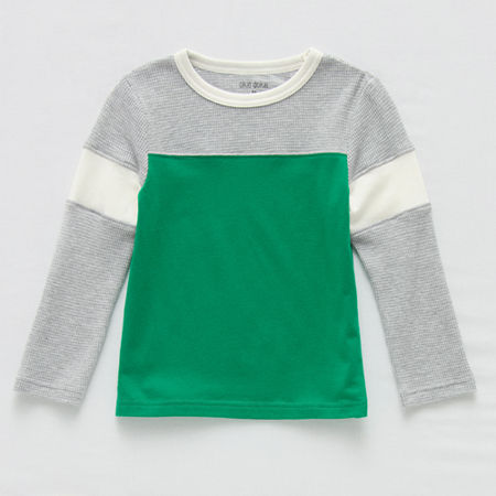 Okie Dokie Toddler & Little Boys Crew Neck Long Sleeve Thermal Top, 5t, Green