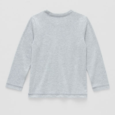 Okie Dokie Toddler & Little Boys Crew Neck Long Sleeve Regular Fit Graphic T-Shirt