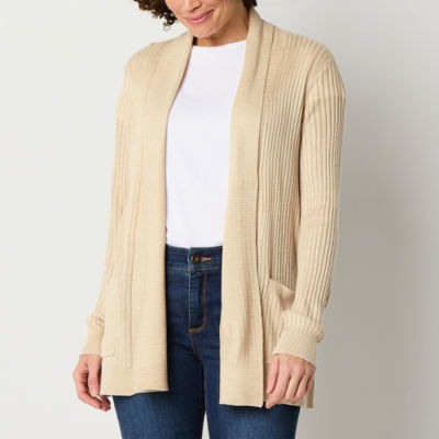 Liz Claiborne Womens Long Sleeve Open Front Cardigan