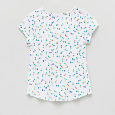 Thereabouts Little & Big Kid Girls U Neck Short Sleeve T-Shirt