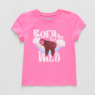 Thereabouts Little & Big Girls Round Neck Short Sleeve Graphic T-Shirt