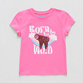Thereabouts Little & Big Girls Round Neck Short Sleeve Graphic T-Shirt
