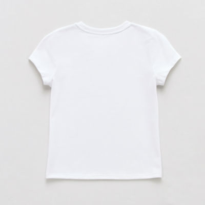 Thereabouts Little & Big Kid Girls Crew Neck Short Sleeve Regular Fit Graphic T-Shirt