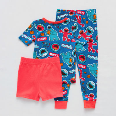 Toddler Boys Sesame Street Crew Neck Short Sleeve 3-pc. Pajama Sets